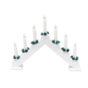 Puukynttelikkö 7Led valkoinen