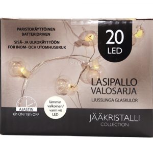 VALOSARJA 20LED/PK. LASIPALLO SISÄ/ULKO