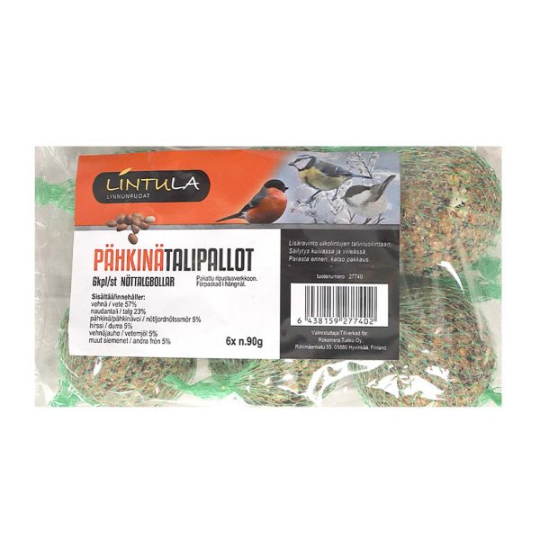 PÄHKINÄTALIPALLOT  6x90g VERKOLLA