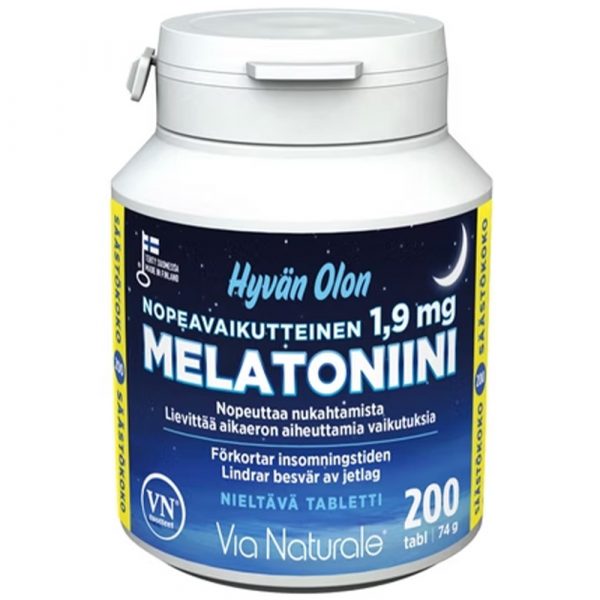 HYVÄN OLON 200TABL. MELATONIINI 1.9mg