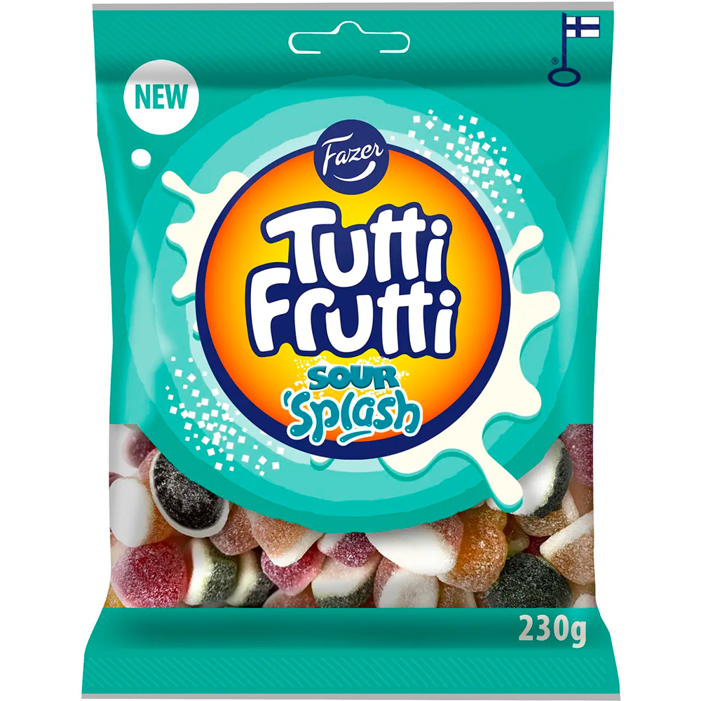 FAZER TUTTI FRUTTI SOUR SPLASH 230g FAZER TUTTI FRUTTI SOUR SPLASH 230g