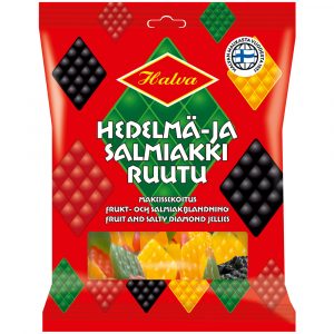 HALVA HEDELMÄ- JA  SALMIAKKIRUUTU 300g