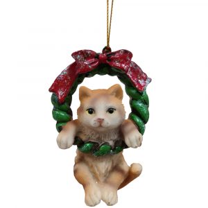 Kissa/joulukranssi ripustettava (2.95)
