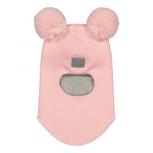 L Kypärämyssy 1/2v. tupsuilla roosa