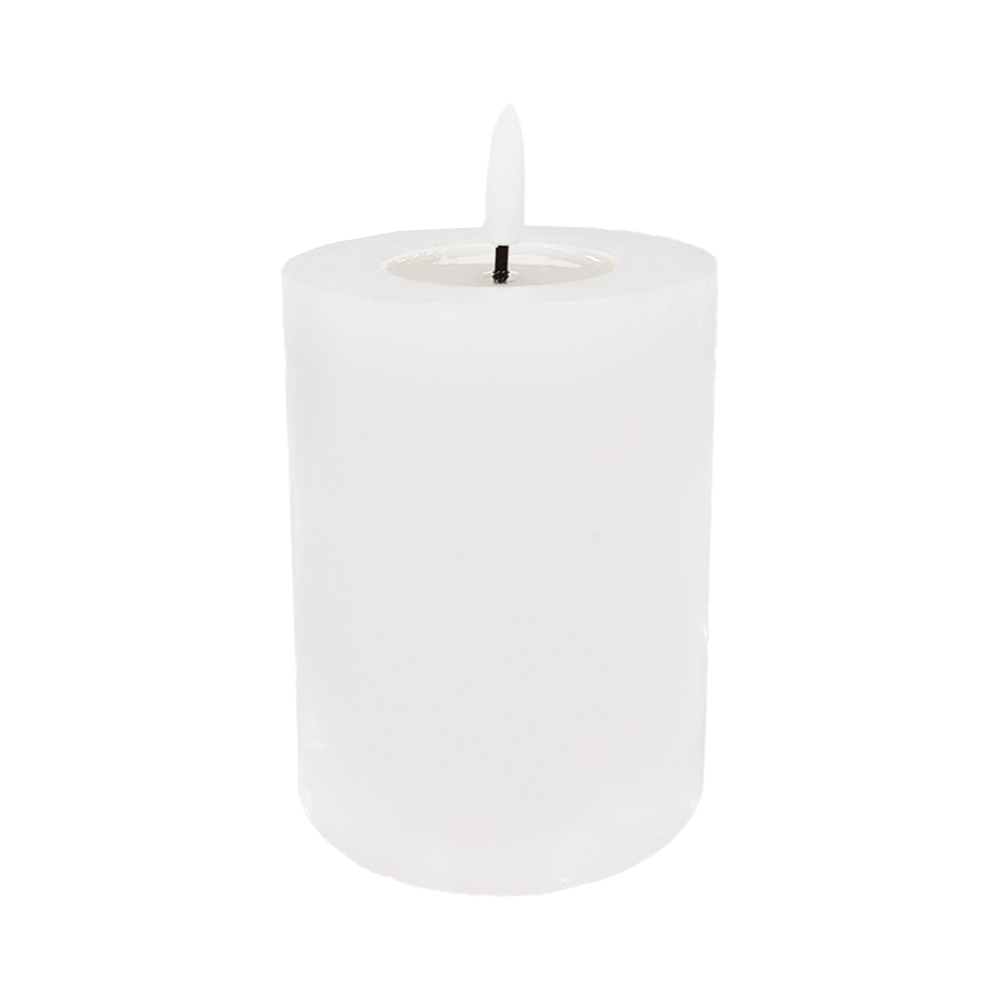 LED 3-D KYNTTILÄ   7,5x15cm valkoinen