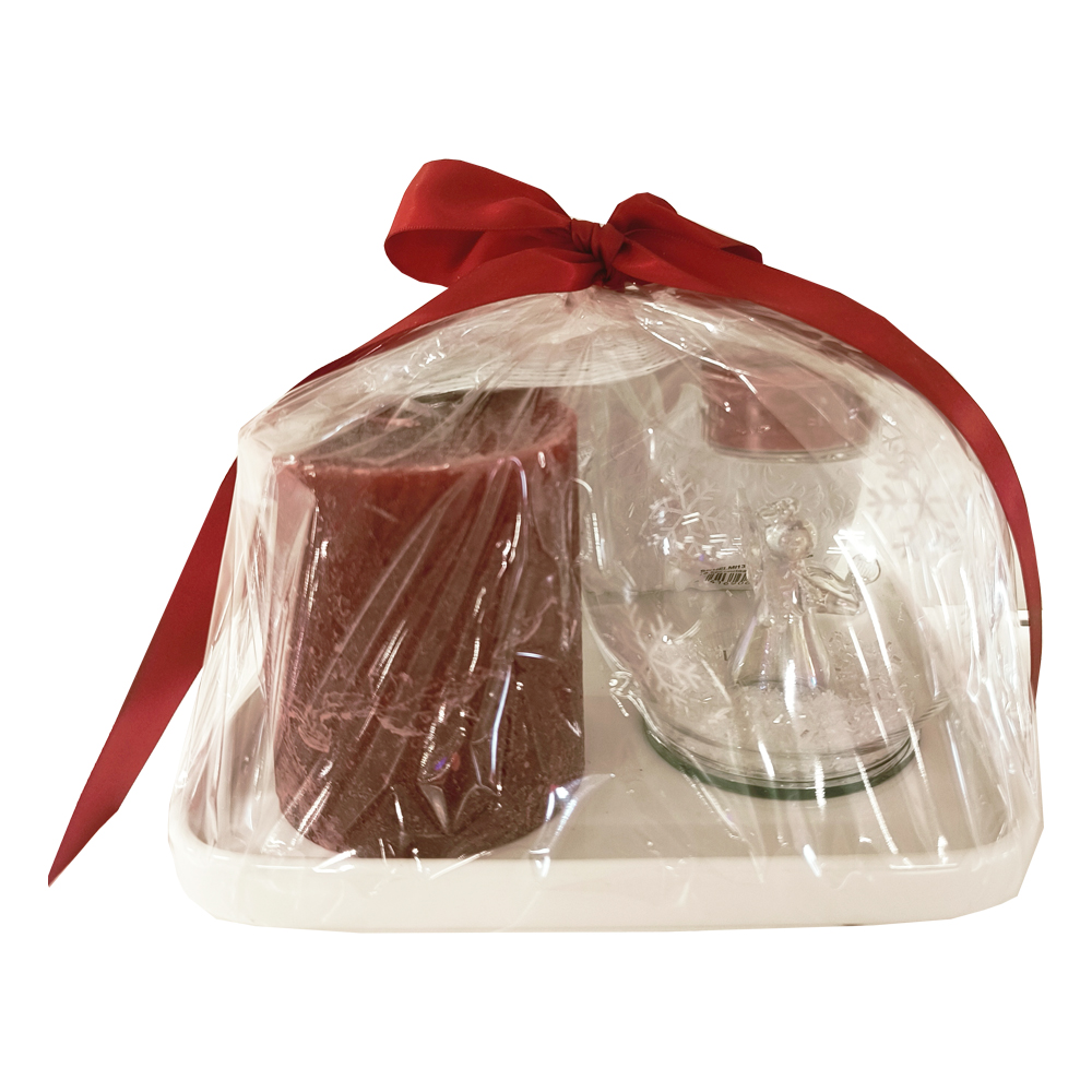 Lahjapkt.kynttilä+ servetti+lasituikku