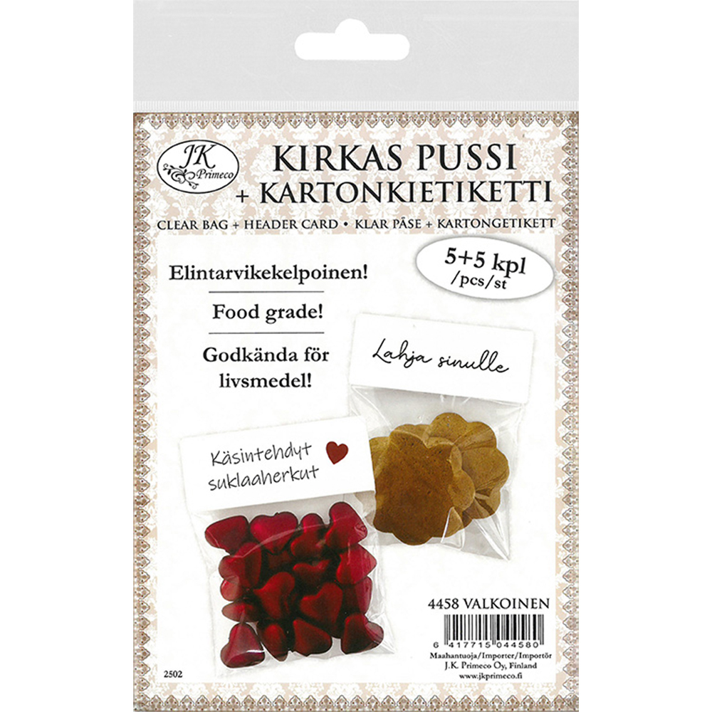 Kirkas pussi+      etiketti 5+5kpl