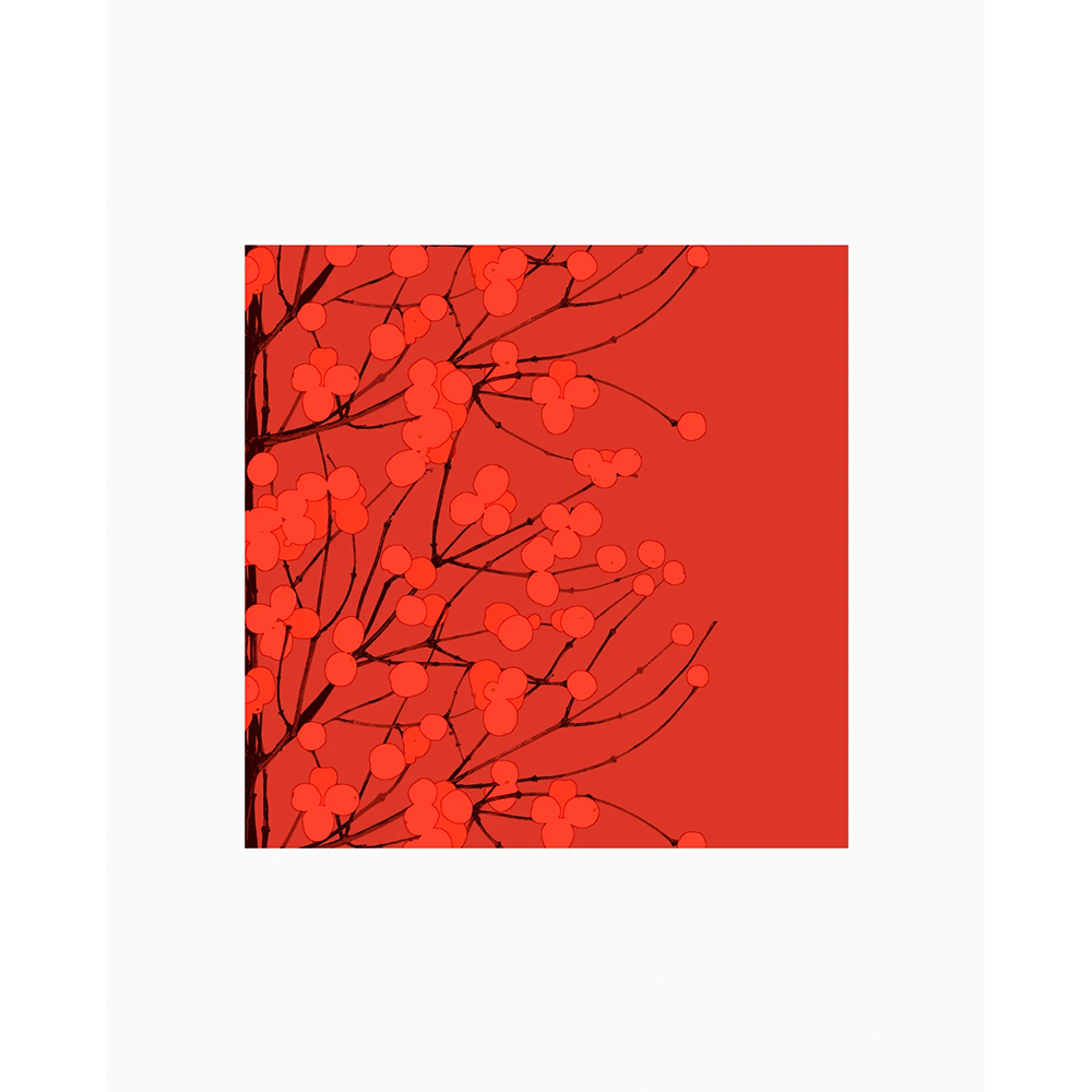 Lautasliina 33cm   Lumimarja punainen