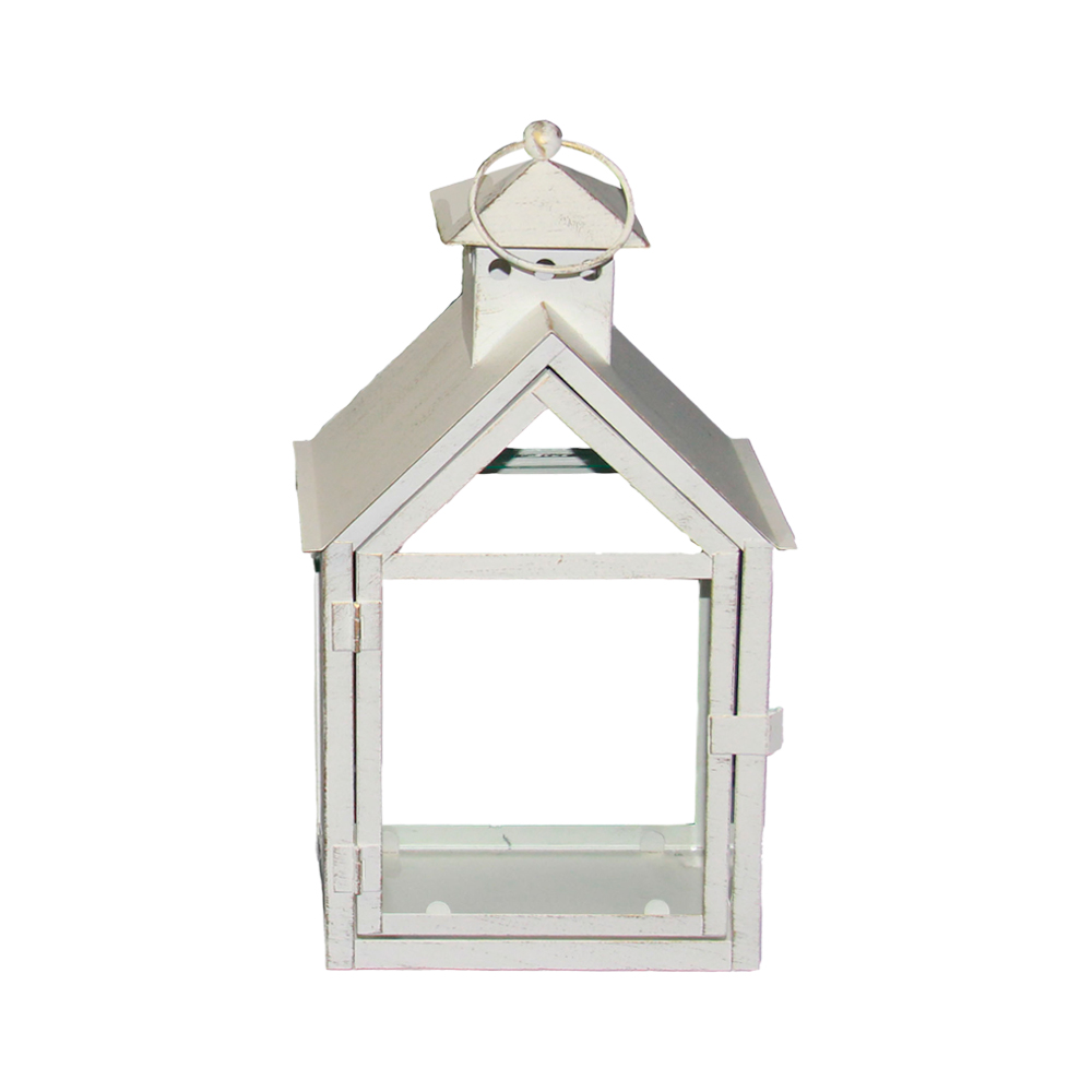 Lyhty 17,5x12x31cm talomalli vaalea