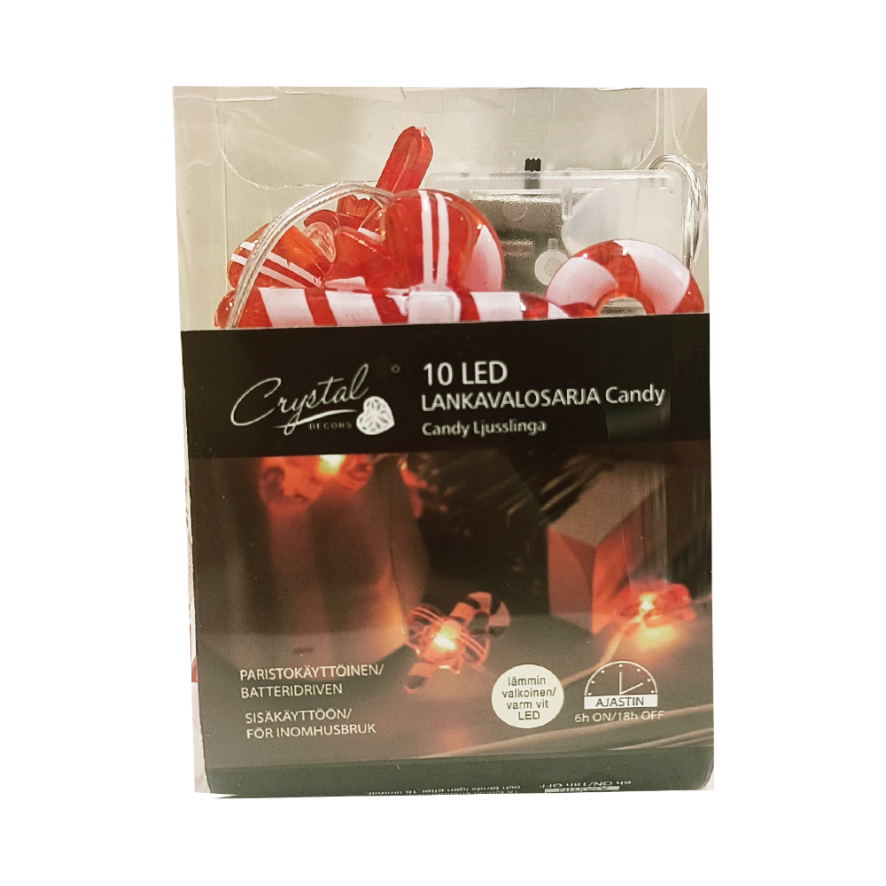 Valosarja 10Led/pk. Karkkikeppi