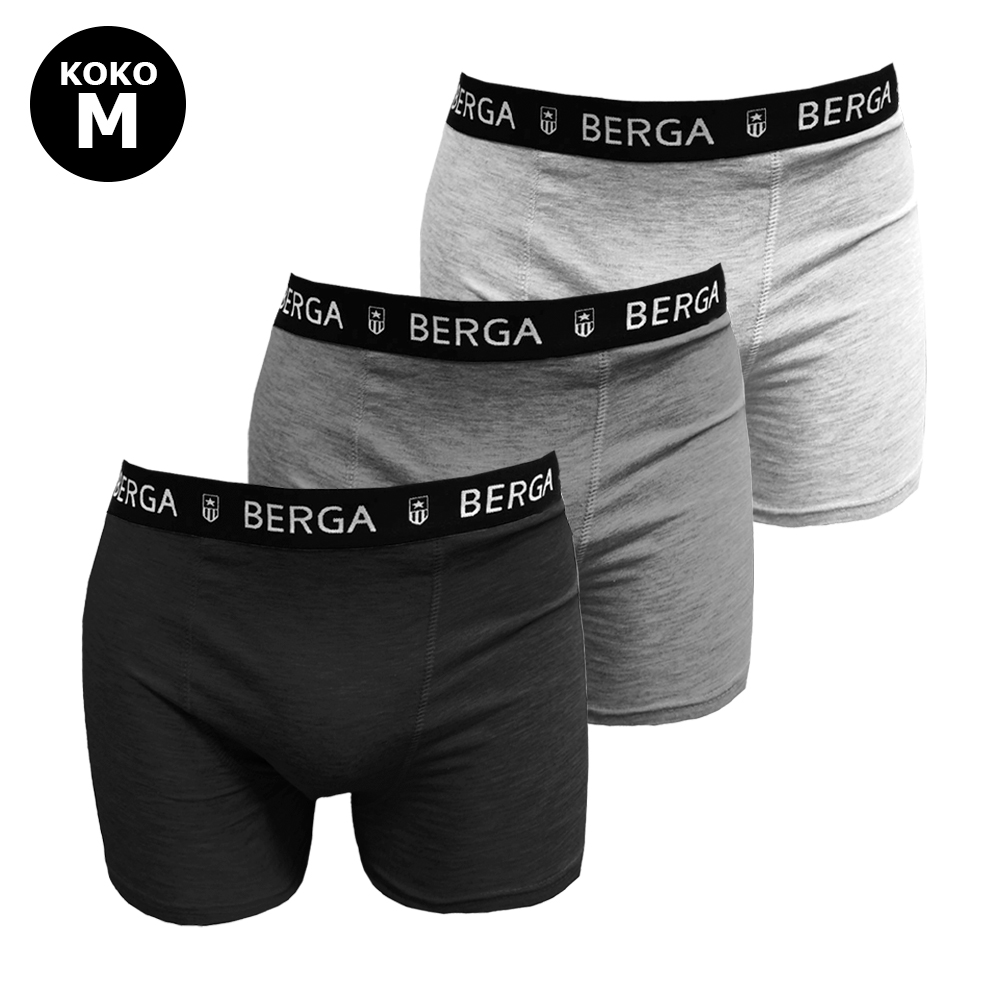M bokserit 3-pack  musta/harmaa M