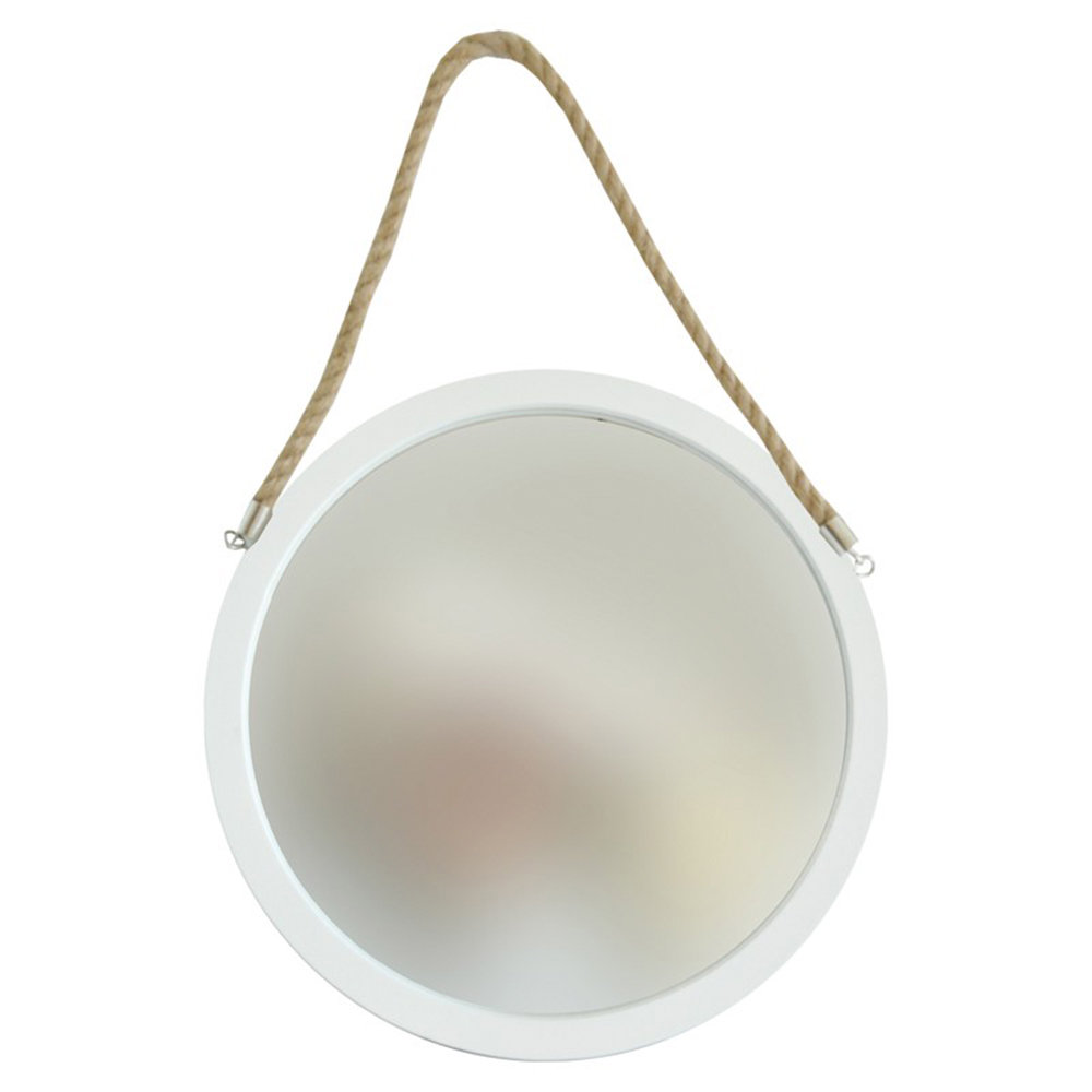 Seinäpeili 45cm    valkoinen köydellä