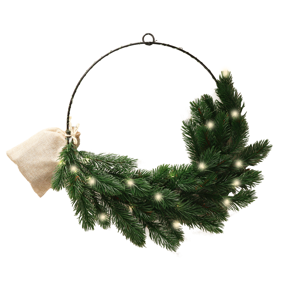 Havukranssi 35cm   30LED metallirengas