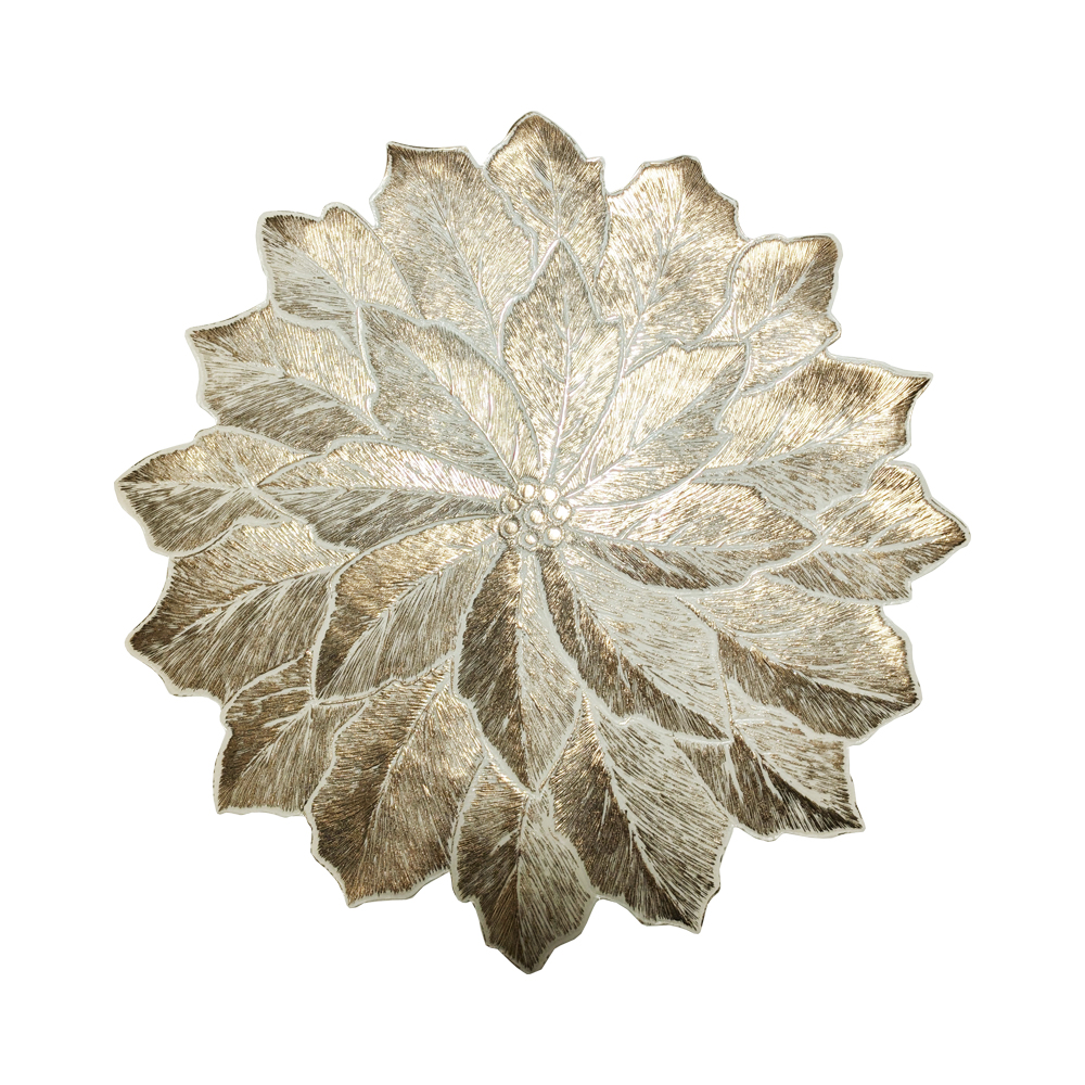 Tabletti 38cm kukka kulta