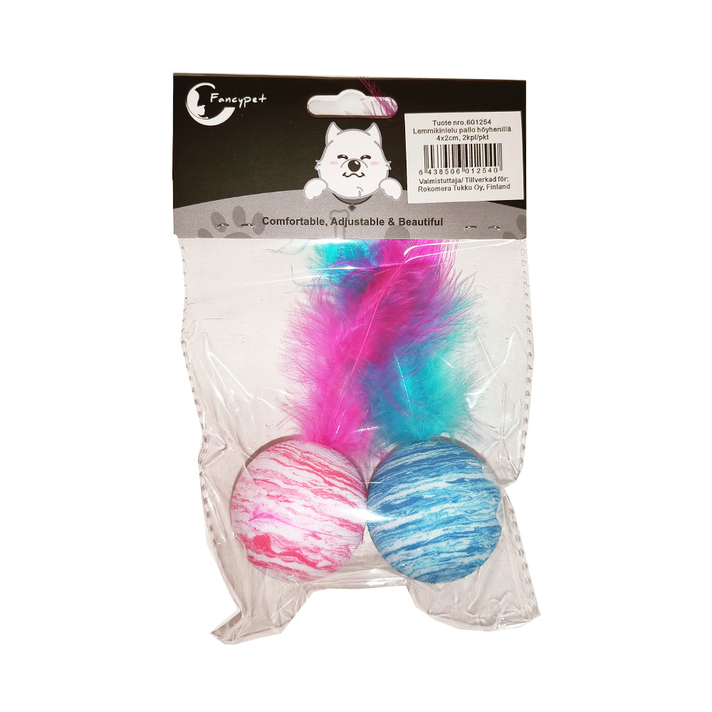 kissan pallolelu   höyhenillä 2kpl