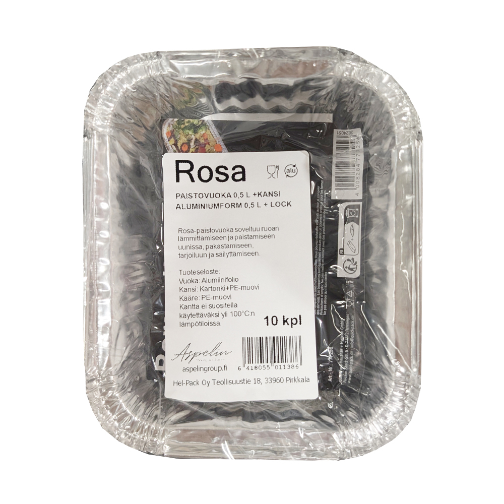 Alumiinivuoka      0.5L/10kpl Rosa
