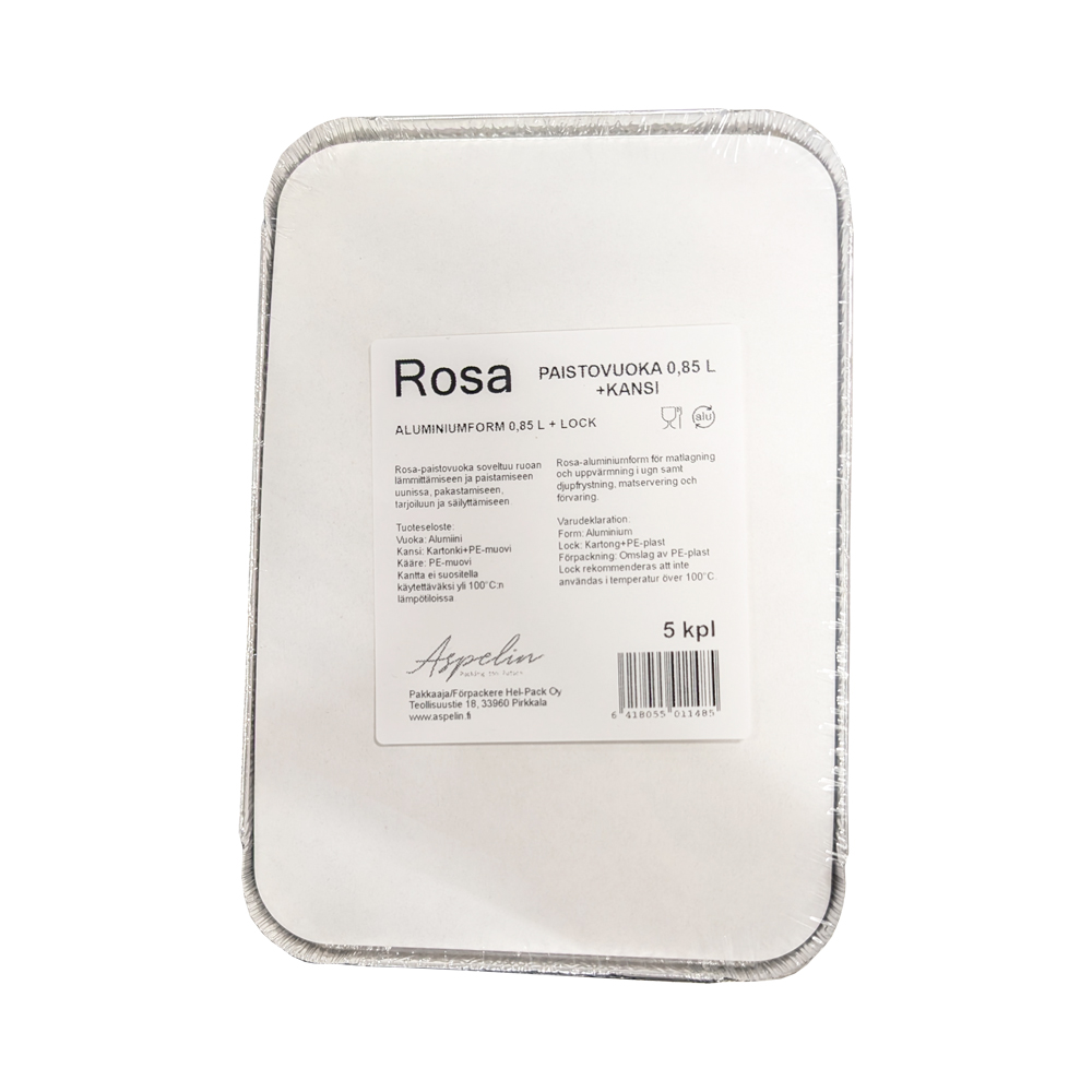 Alumiinivuoka      0.85L/5kpl Rosa