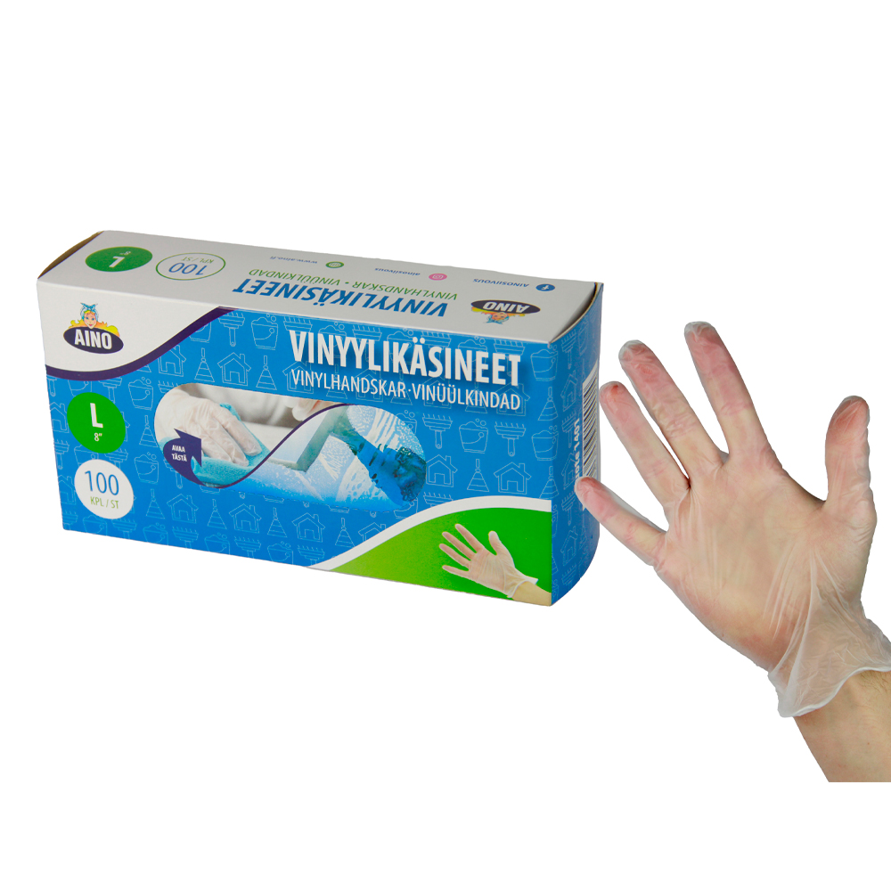 Aino vinyylikäsine 100kpl koko: L