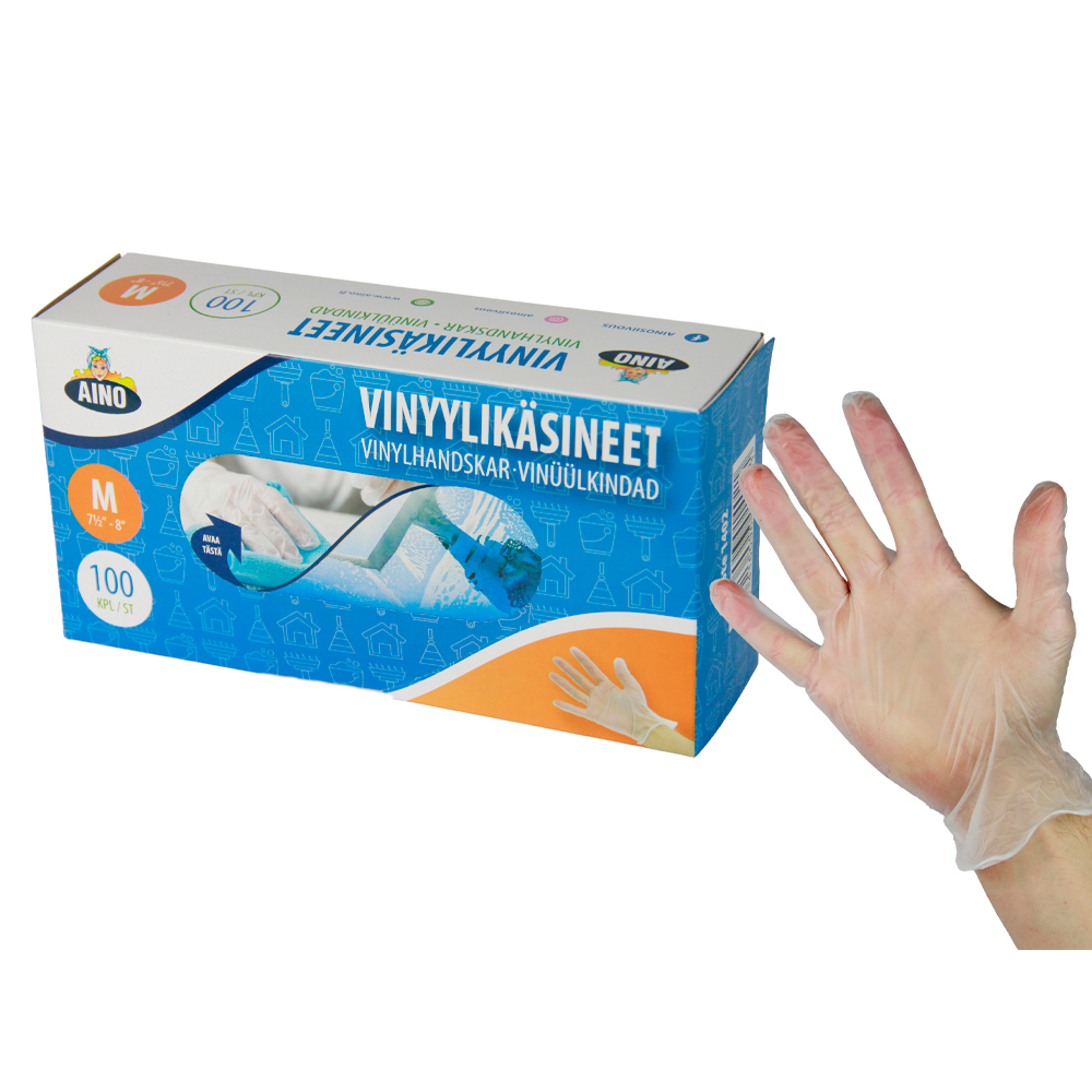 Aino vinyylikäsine 100kpl koko: M