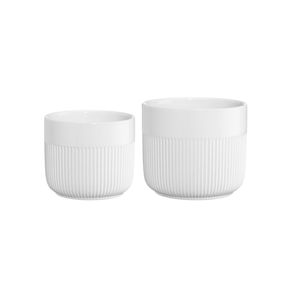 Ruukku 12,7x11cm   Aralia valkoinen