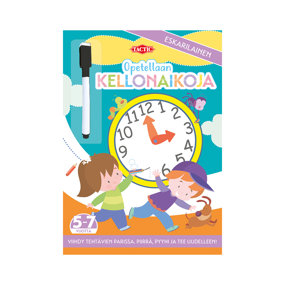 Opetellaan kellon- aikoja puuhakirja