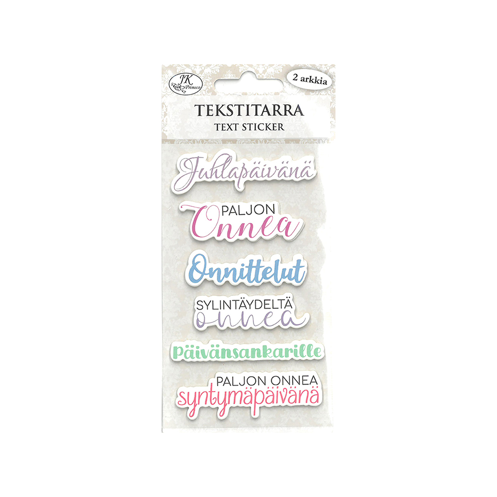 Tekstitarra toivo- tukset 2 arkkia