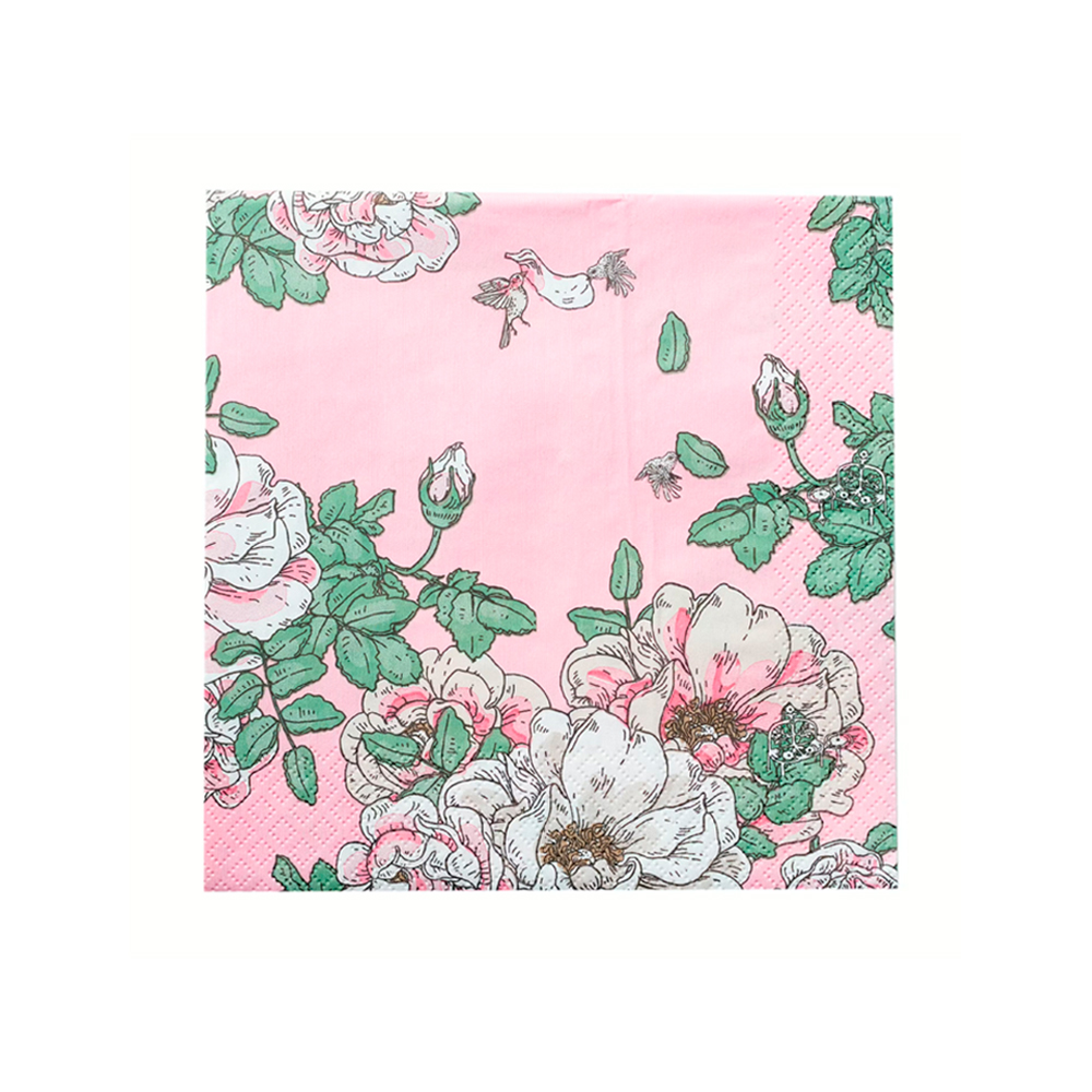 Lautasliina 24cm   muistot vaaleanpun.